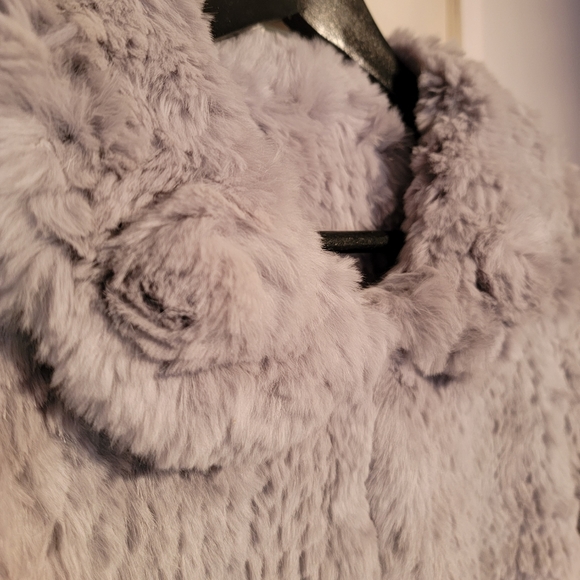 Vintage rabbit fur super soft grey knit capelet - Picture 7 of 7